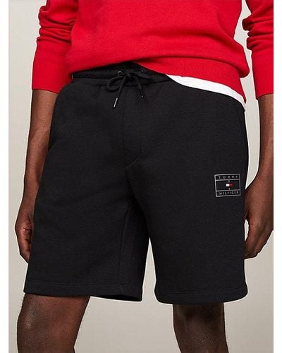Tommy Hilfiger Shorts de chándal con cordón y parche sport - Negro