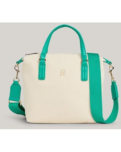 Tommy Hilfiger Check Canvas Small Tote - Green