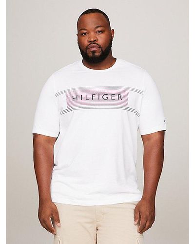 Tommy Hilfiger Plus Slim Fit T-Shirt mit Logo - Weiß