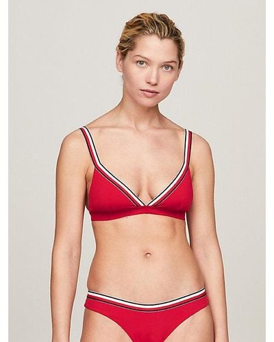 Tommy Hilfiger Parte superior de bikini Global Stripe - Rojo