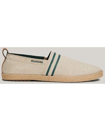 Tommy Hilfiger Espadrilles à rayures en chambray de lin - Neutre