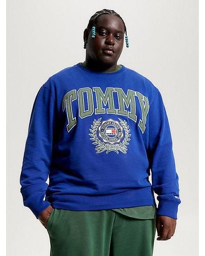 Tommy Hilfiger Plus College Boxy Fit Sweatshirt mit Logo - Blau