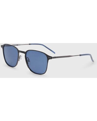 Tommy Hilfiger Square Stainless Steel Sunglasses - Blue