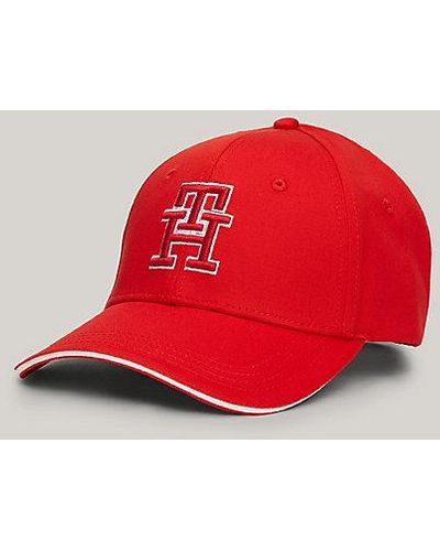 Tommy Hilfiger Prep Baseball-Cap mit TH-Monogramm-Stickerei - Rot