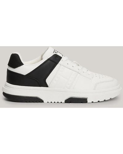 Tommy Hilfiger The Brooklyn Leather Mixed Texture Trainers - Metallic