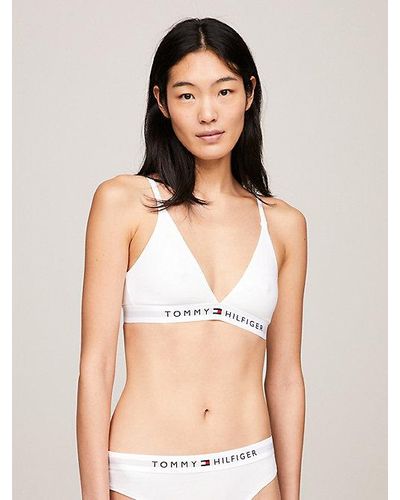 Tommy Hilfiger Sujetador triangular sin forro y con logo - Blanco