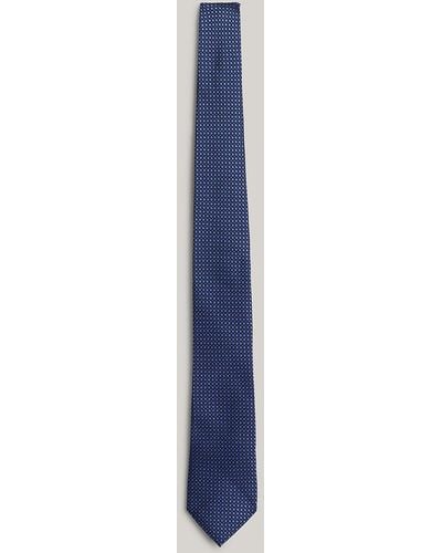 Tommy Hilfiger Cravate en soie à pois géométriques - Bleu