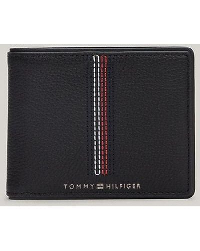 Tommy Hilfiger Casual kleine Kartenbrieftasche aus Leder - Schwarz
