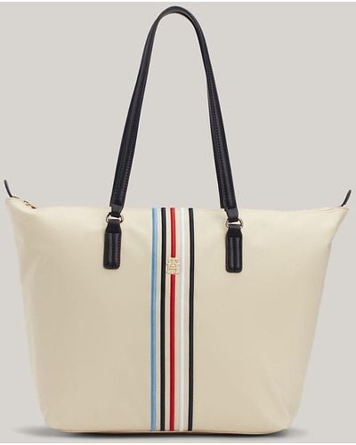 Tommy Hilfiger Signature Th Monogram Small Tote - Natural