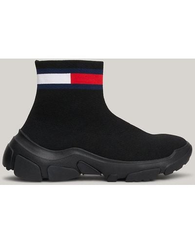 Tommy Hilfiger Pull-on Chunky Sock Boots - Black