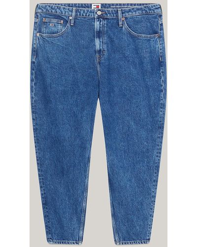 Tommy Hilfiger Curve Mom Ultra High Rise Tapered Jeans - Blue