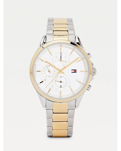 Tommy Hilfiger Zweifarbige Edelstahl-Armbanduhr - Weiß