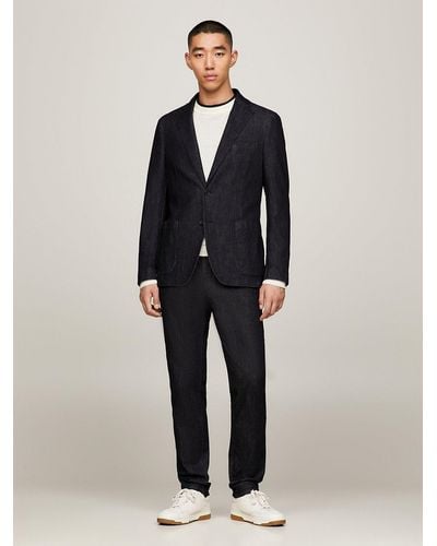 Tommy Hilfiger Twill Denim Two-piece Slim Fit Suit - Blue