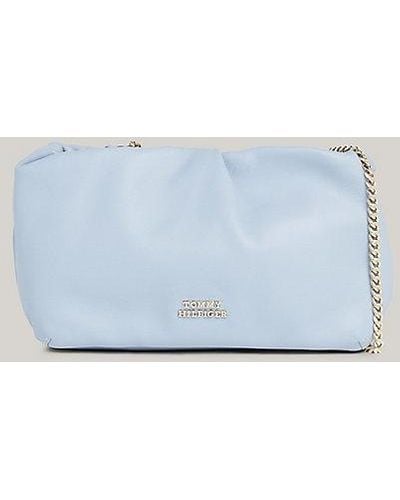 Tommy Hilfiger Exclusive Luxe Leather Crossbodytas - Blauw