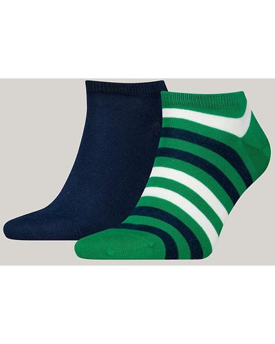 Tommy Hilfiger Lot de 2 paires de socquettes rayées - Vert