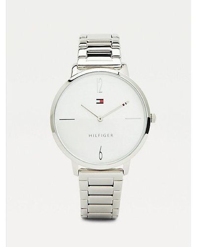 Tommy Hilfiger Reloj de acero inoxidable con brazalete - Blanco