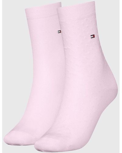 Tommy Hilfiger 2-pack Classics Dot Jacquard Socks - Pink