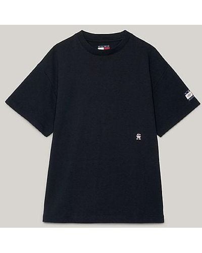 Tommy Hilfiger Tommy x CLOT T-Shirt mit Flag-Rückenlogo - Blau
