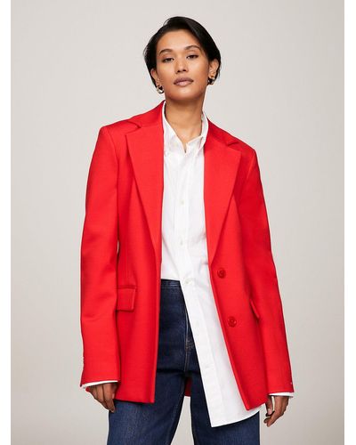 Tommy Hilfiger Blazer ajusté droit - Rouge