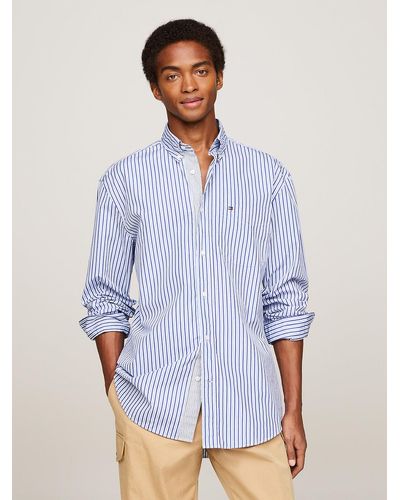 Tommy Hilfiger Two-tone Stripe Regular Fit Shirt - Blue