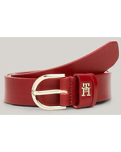 Tommy Hilfiger Essential Effortless Ledergürtel - Rot