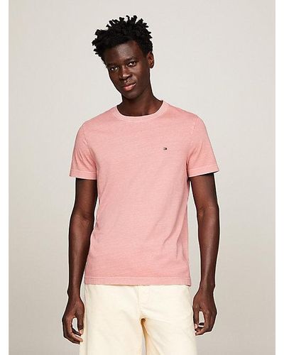 Tommy Hilfiger Garment-dyed Slim Fit T-shirt - Roze