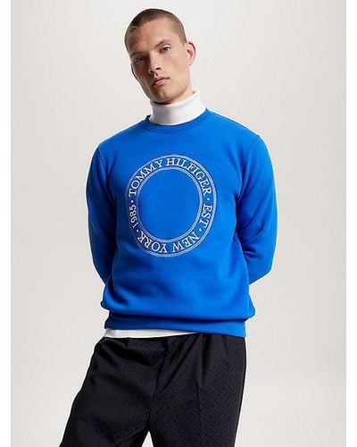 Tommy Hilfiger Sweatshirt Met Ronde Hals En Geborduurd Logo - Blauw