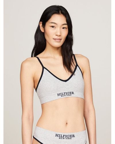 Tommy Hilfiger Hilfiger Monotype Contrast Piping Triangle Bra - Natural