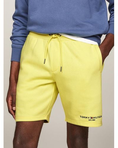 Tommy Hilfiger Drawstring Waist Straight Sweat Shorts - Yellow
