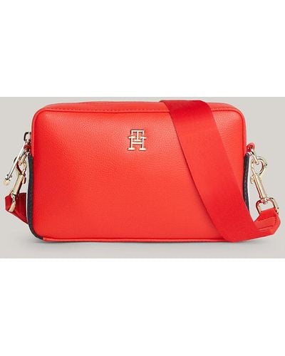 Tommy Hilfiger Essential Signature Th Monogram Small Camera Bag - Red