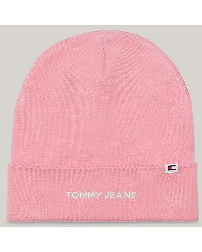 Tommy Hilfiger Strick-Beanie mit Logo - Pink