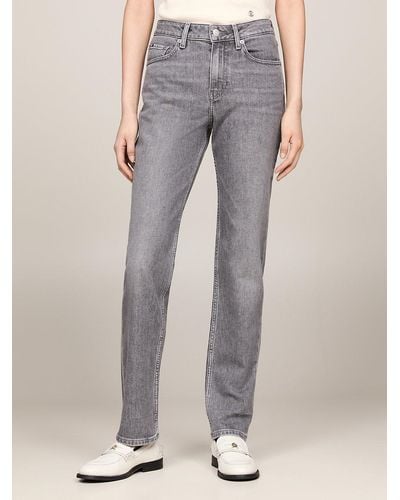 Tommy Hilfiger Mid Rise Slim Straight Jeans - Grey
