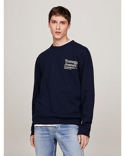 Tommy Hilfiger Modern Fleece Sweatshirt Met Logo - Blauw