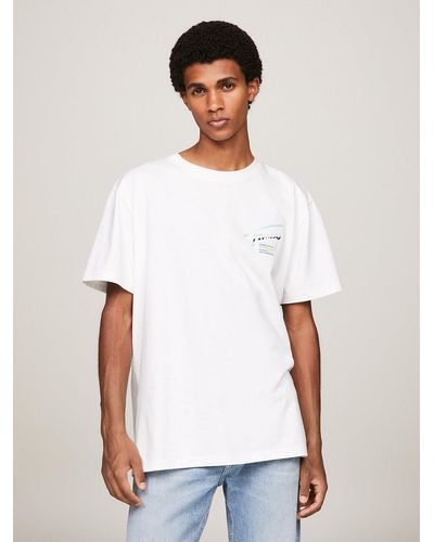 Tommy Hilfiger T-shirt à logo métallisé au dos - Blanc