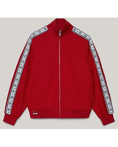Tommy Hilfiger Tommy x CLOT Sweatshirt-Jacke mit Tape - Rot