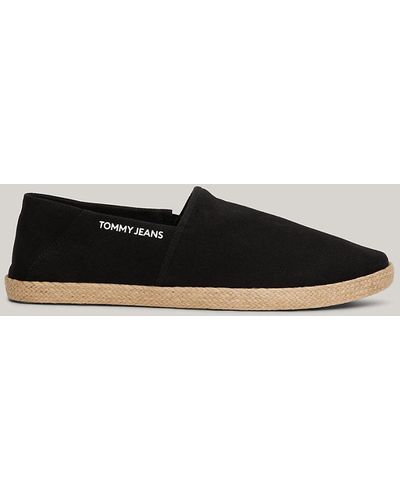 Tommy Hilfiger Side Logo Slip-on Espadrilles - Black