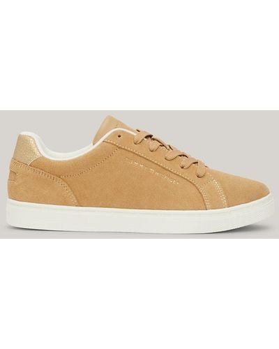 Tommy Hilfiger Casual Suede Court Trainers - Green