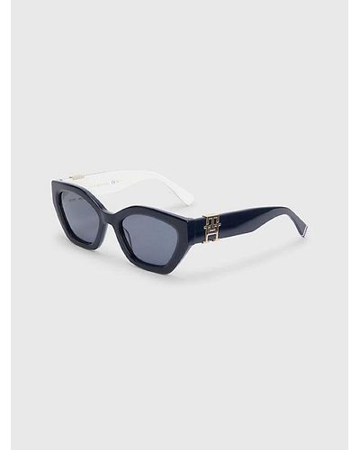 Tommy Hilfiger Cat-eye-zonnebril Met Monogram - Blauw