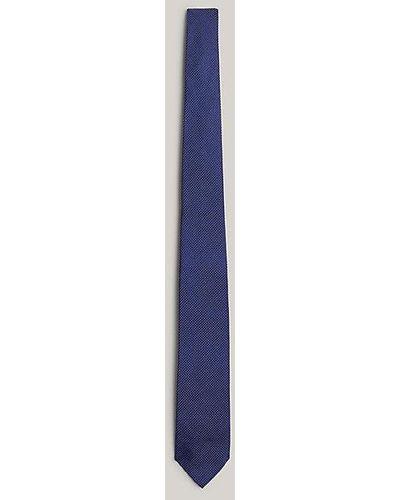 Tommy Hilfiger Corbata de seda con microlunares - Azul