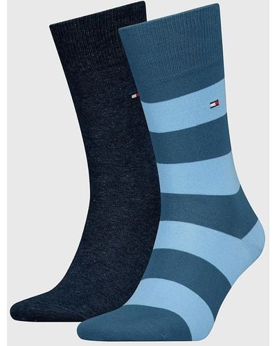 Tommy Hilfiger Lot de 2 paires de chaussettes Classics rayées - Bleu