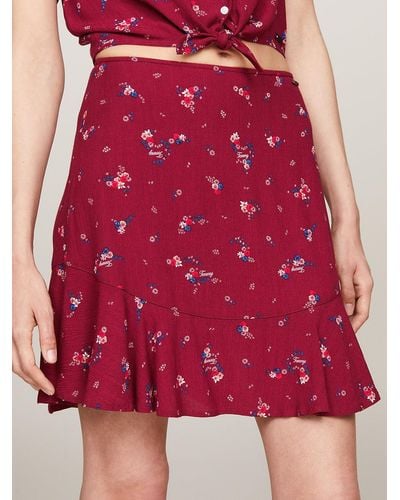 Tommy Hilfiger Mountain Floral Print Tiered Mini Skirt
