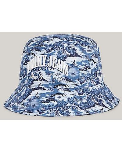 Tommy Hilfiger Sombrero de pescado estampado con logo - Azul
