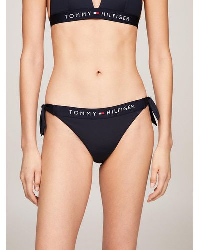 Tommy Hilfiger Bas de bikini cheeky Original à nouer - Bleu