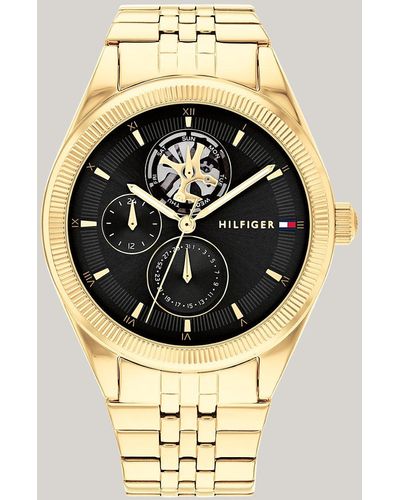 Tommy Hilfiger Black Dial Gold-plated Stainless Steel Watch - Metallic