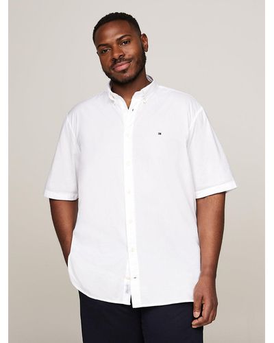 Tommy Hilfiger Plus Th Flex Short Sleeve Poplin Shirt - White