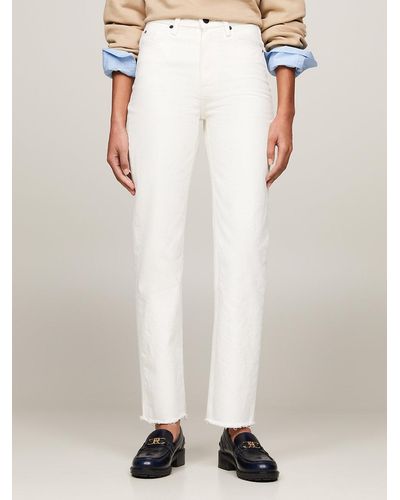 Tommy Hilfiger Classics High Rise Fitted Straight White Ankle Jeans