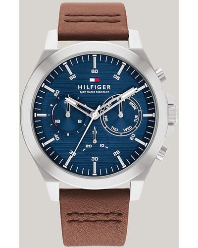 Tommy Hilfiger Navy Blue Dial Leather Strap Watch