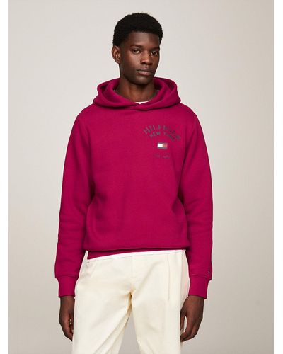 Tommy Hilfiger Varsity Arched Logo Hoody - Red
