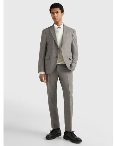 Tommy Hilfiger Houndstooth Check Suit - Grey
