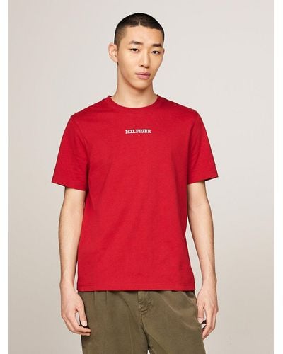 Tommy Hilfiger Hilfiger Monotype Logo Embroidery T-shirt - Red